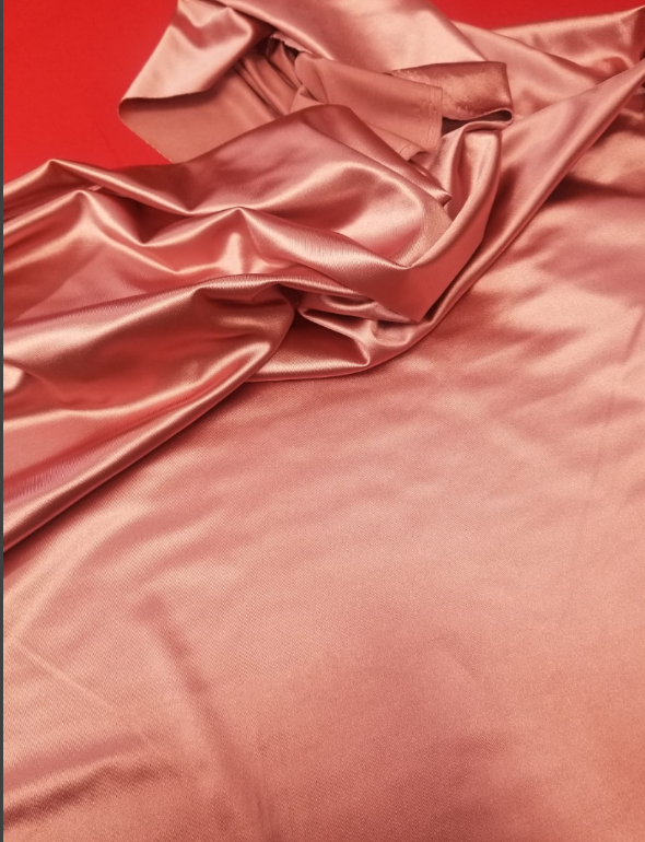 Dusty Rose Nylon Spandex Milliskin, Blush 4 Way Stretch Fabric for Dress, Activewear, Dancewear, Sportswear, Rust Shiny Spandex Fabric