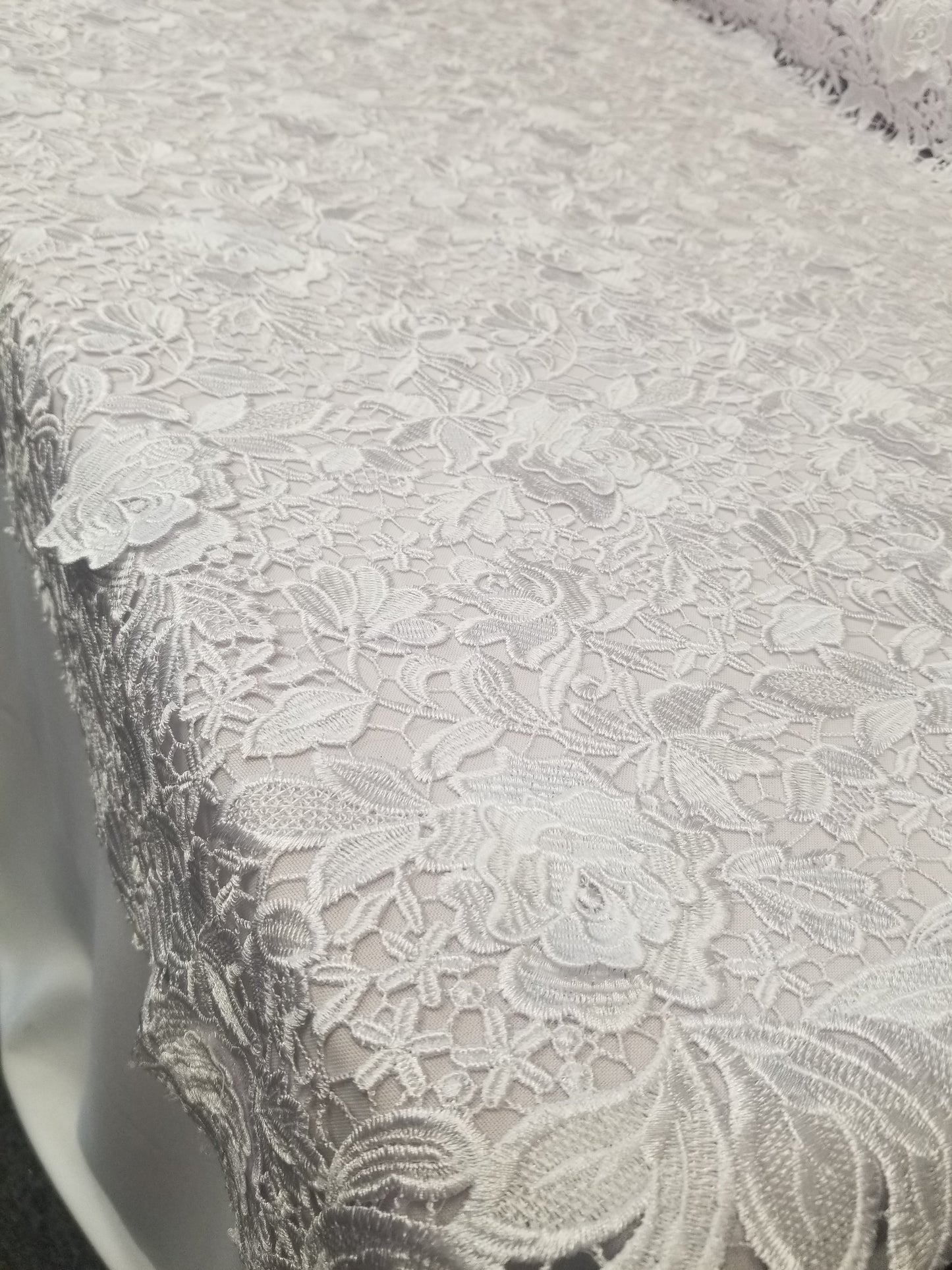 Pure White African Lace Fabric French Tulle Lace Sequined For Wedding Party Dress Fabric