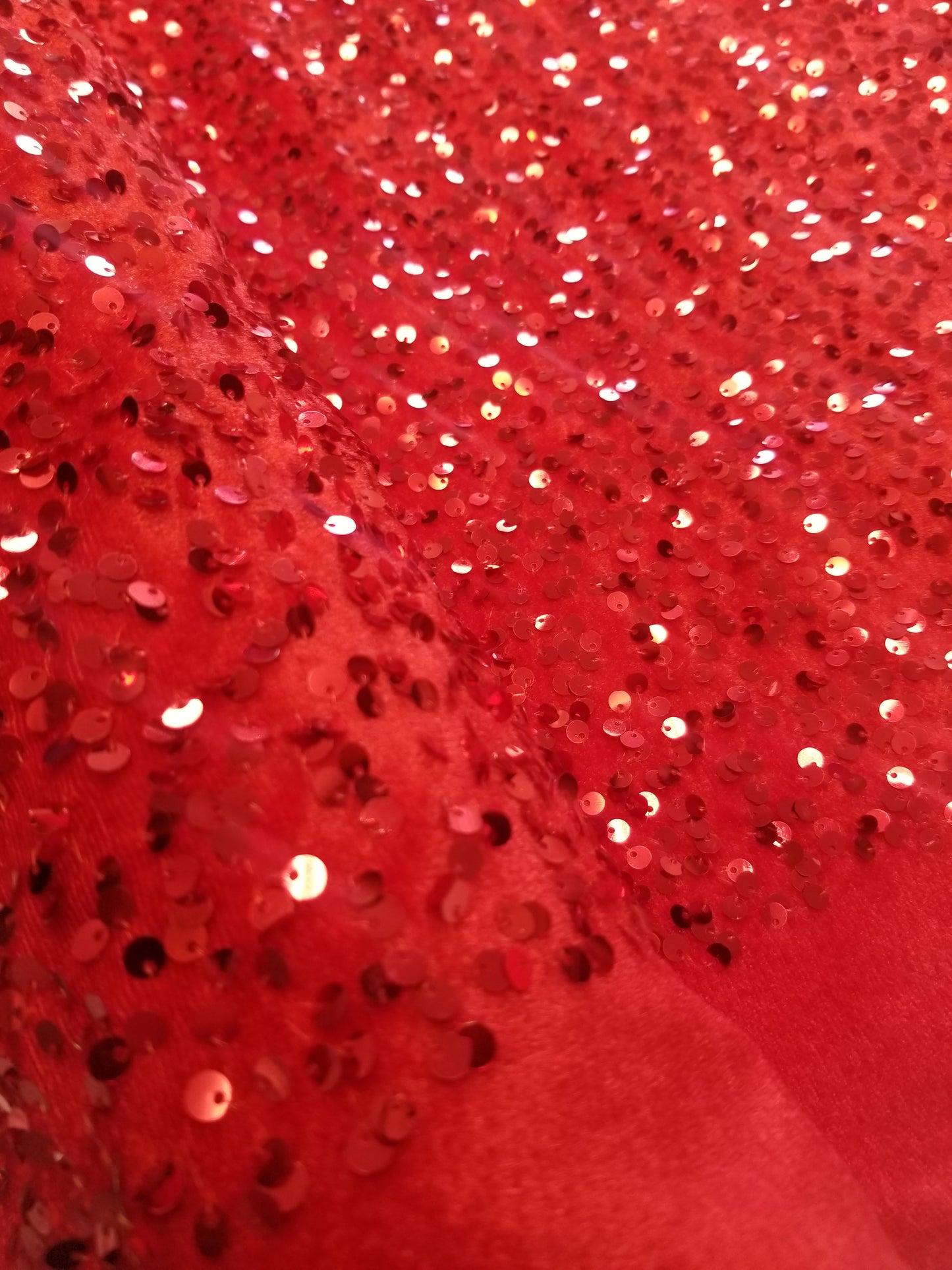 Red Sequins Stretch Velvet Fabric | 58" Wide | Sequins Spandex Velour Apparel, Costume, Scrunchies, Events, Dance Wear Fabric | Sequins Velvet