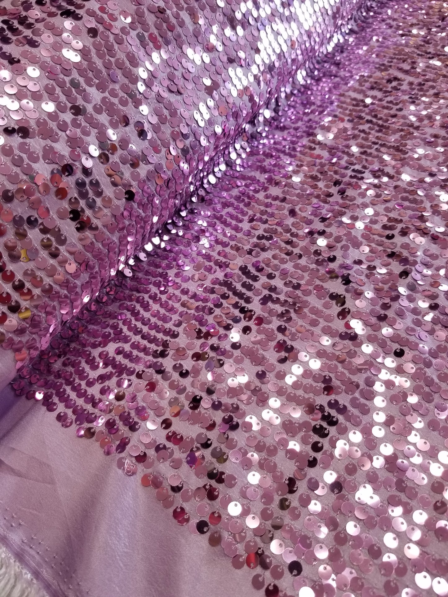 Lavender Sequins Taffeta Fabric by the Yard - Embroidery Sequin On a Taffeta 58/60”For Tablecloths/Runners/Curtains