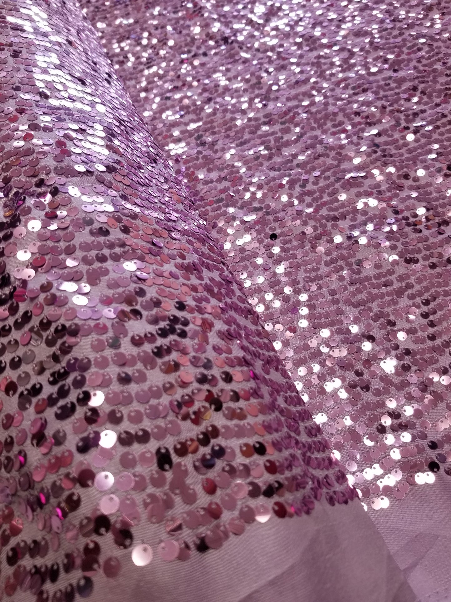 Lavender Sequins Taffeta Fabric by the Yard - Embroidery Sequin On a Taffeta 58/60”For Tablecloths/Runners/Curtains