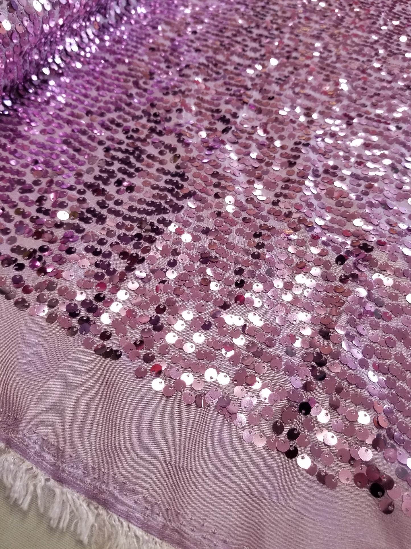 Lavender Sequins Taffeta Fabric by the Yard - Embroidery Sequin On a Taffeta 58/60”For Tablecloths/Runners/Curtains