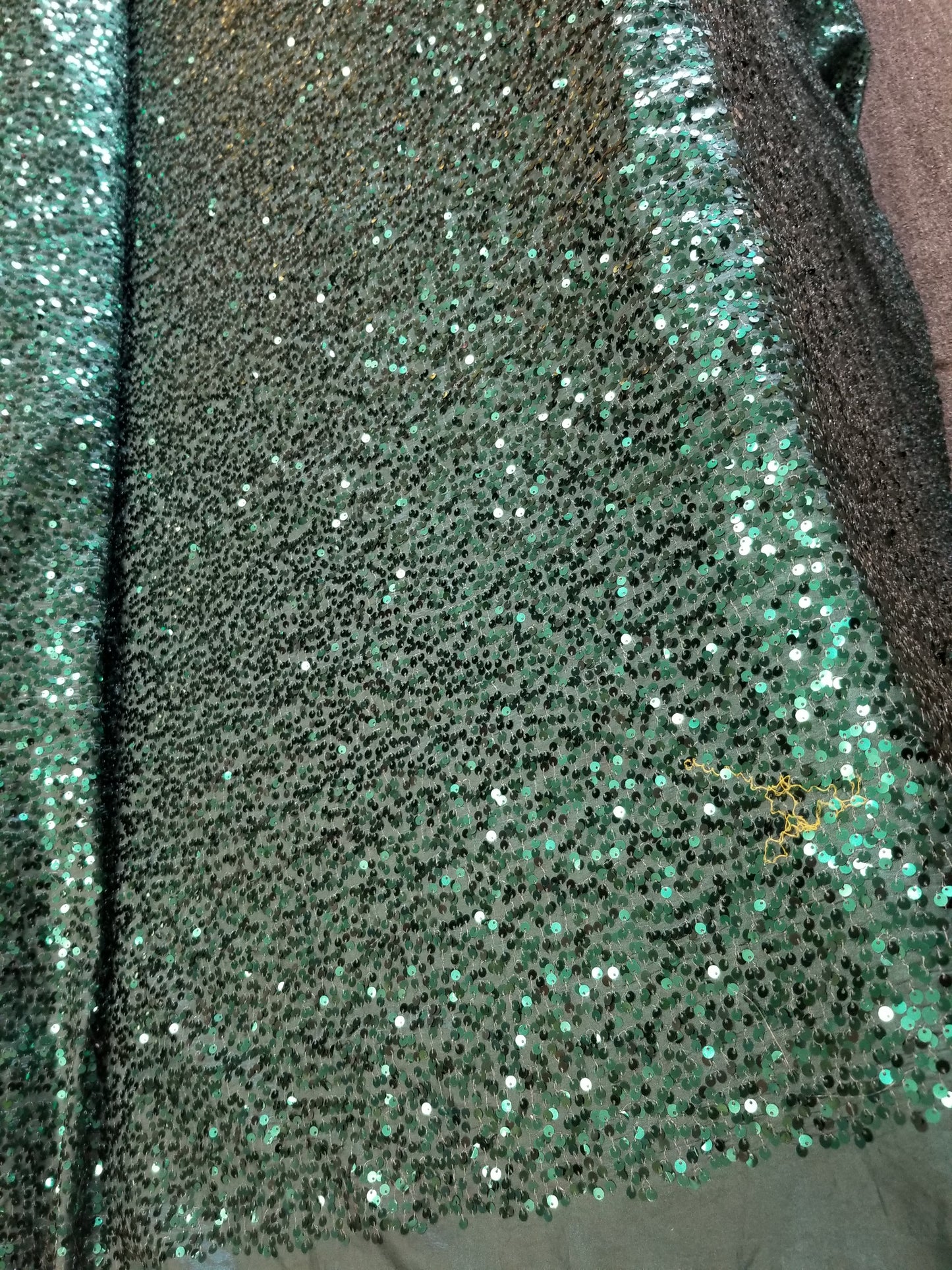 Hunter Green 2 Sequins Taffeta Fabric by the Yard - Embroidery Sequin On a Taffeta 58/60”For Tablecloths/Runners/Curtains