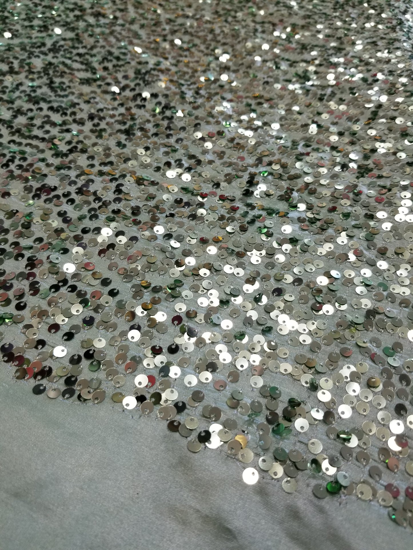 Mint Green Sequins Taffeta Fabric by the Yard - Embroidery Sequin On a Taffeta 58/60”For Tablecloths/Runners/Curtains