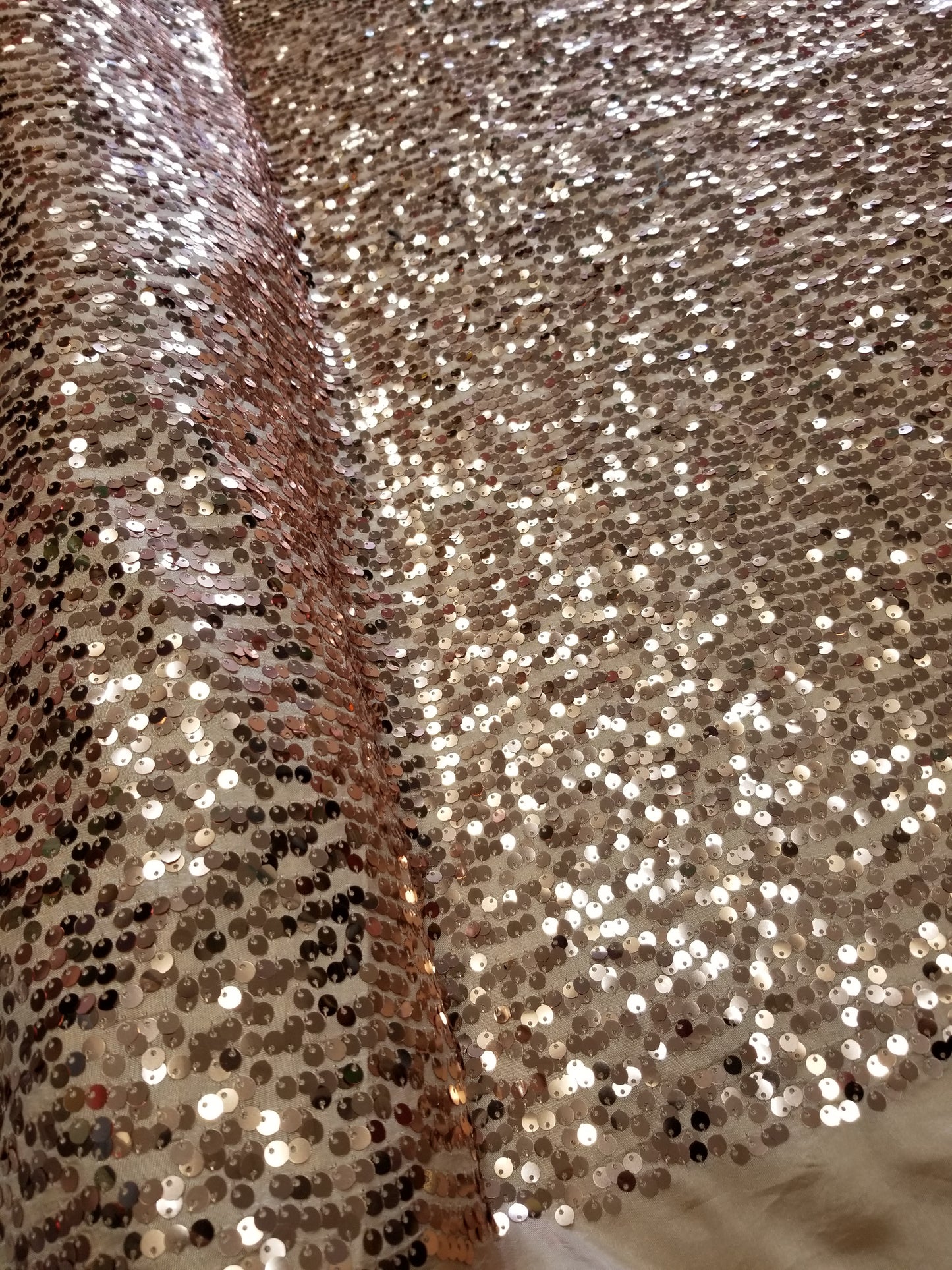 Dusty Rose Sequins Taffeta Fabric by the Yard - Embroidery Sequin On a Taffeta 58/60”For Tablecloths/Runners/Curtains