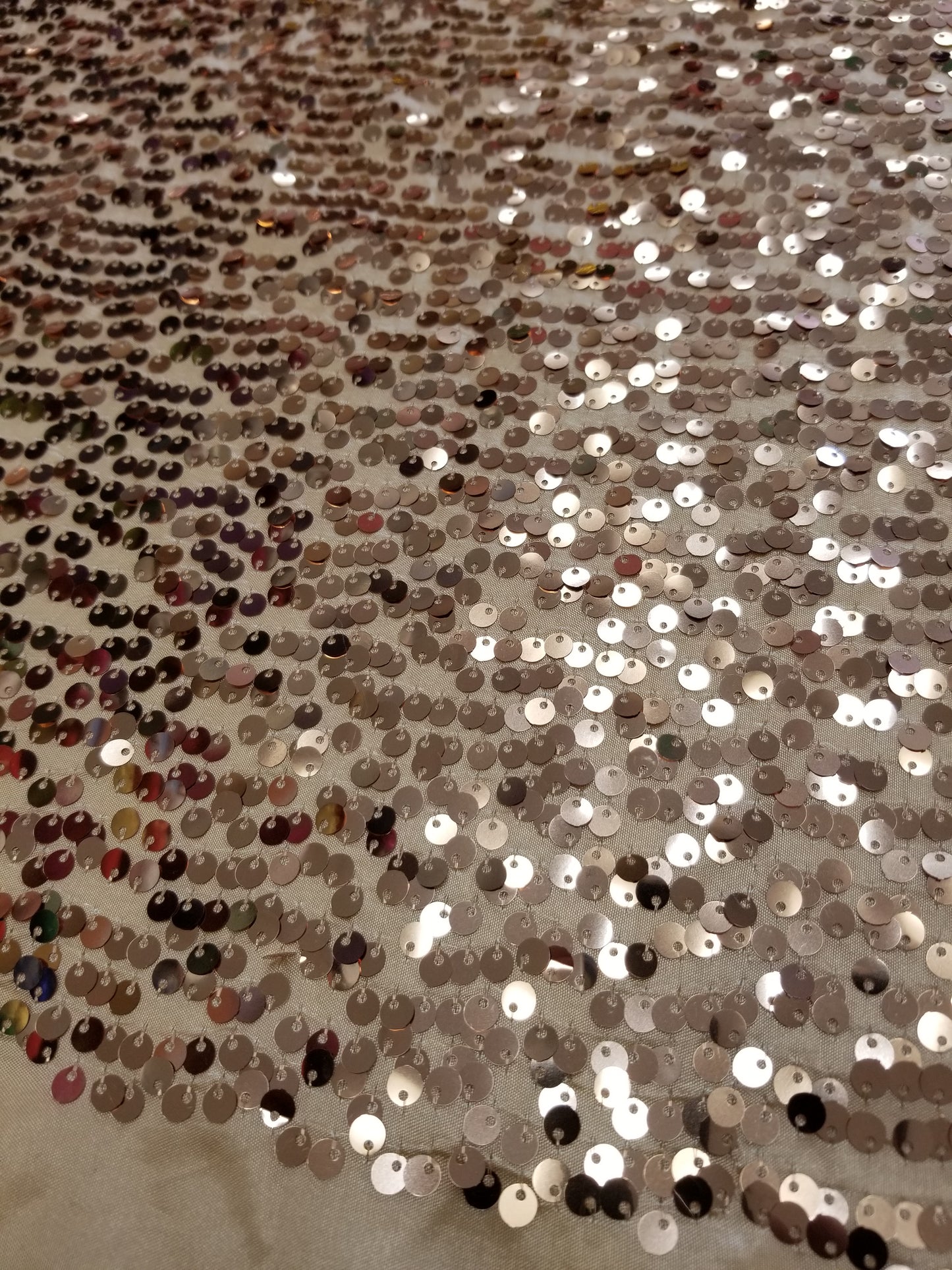 Dusty Rose Sequins Taffeta Fabric by the Yard - Embroidery Sequin On a Taffeta 58/60”For Tablecloths/Runners/Curtains