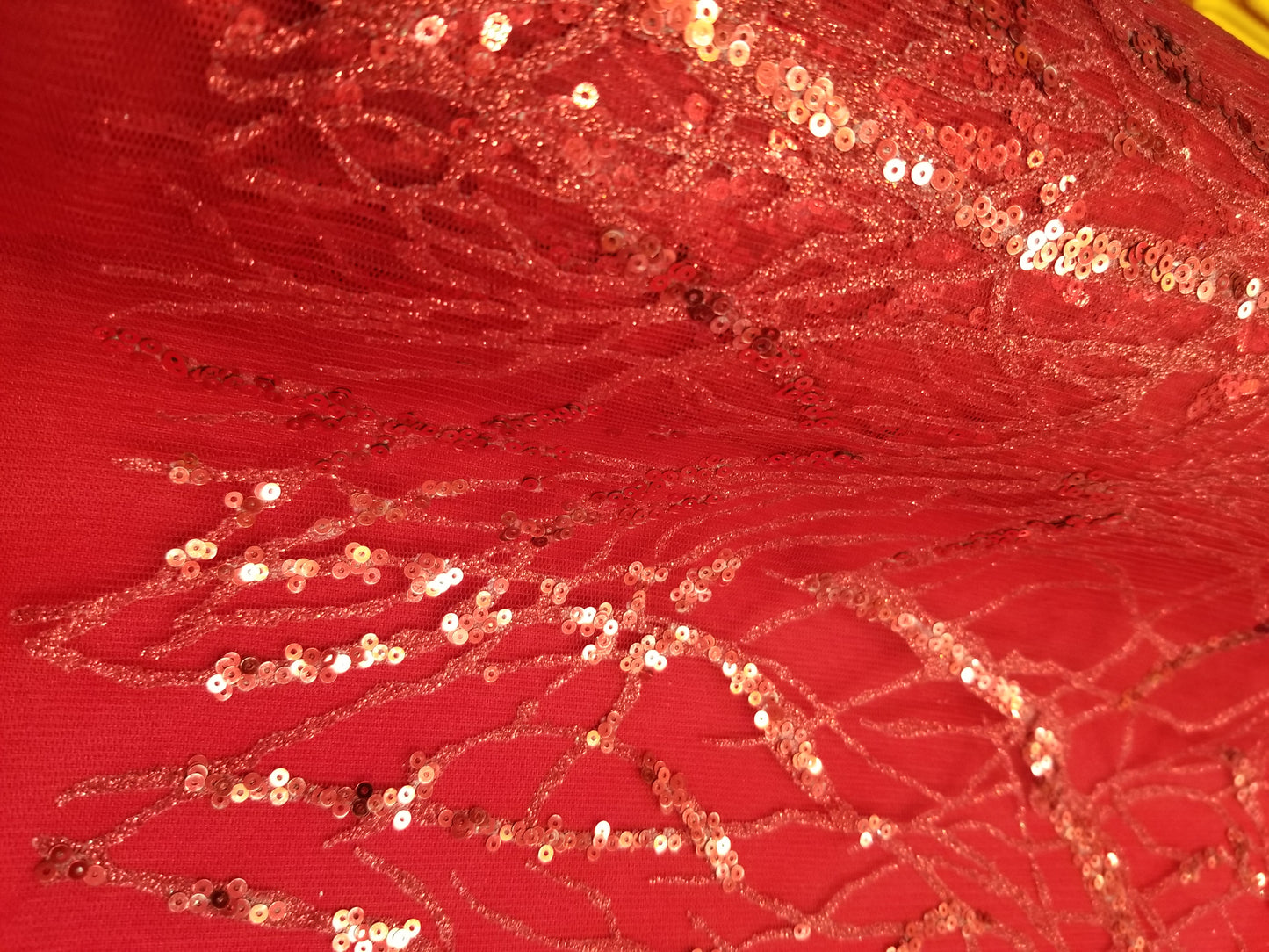 Res Floral Glitter Sequins Embroidery Mesh Lace Wedding Party Dress Fabric