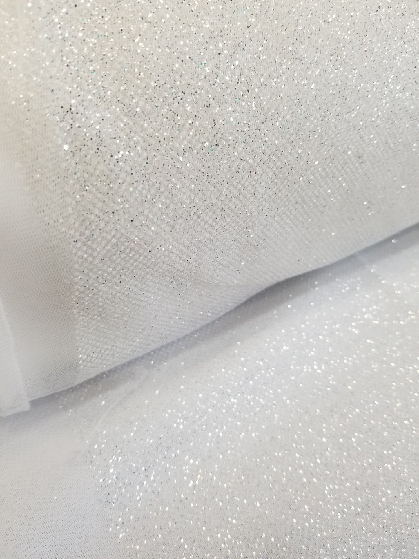 Ivory/Off White Glitter Tulle Fabric by the Yard, Wholesale Sparkle Mesh, Shimmer Fabric for Wedding Gown, Decor, Backdrop etc.