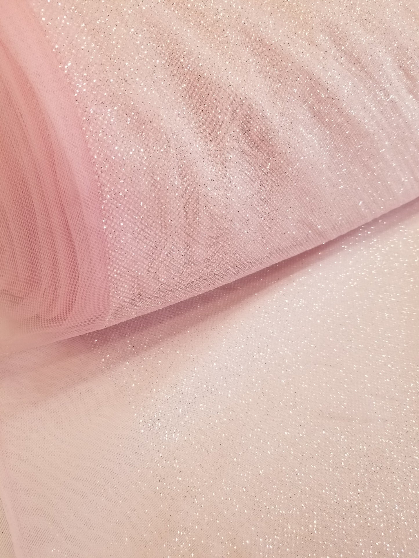 Pink Glitter Tulle Fabric by the Yard, Wholesale Sparkle Mesh, Shimmer Fabric for Wedding Gown, Decor, Backdrop etc.