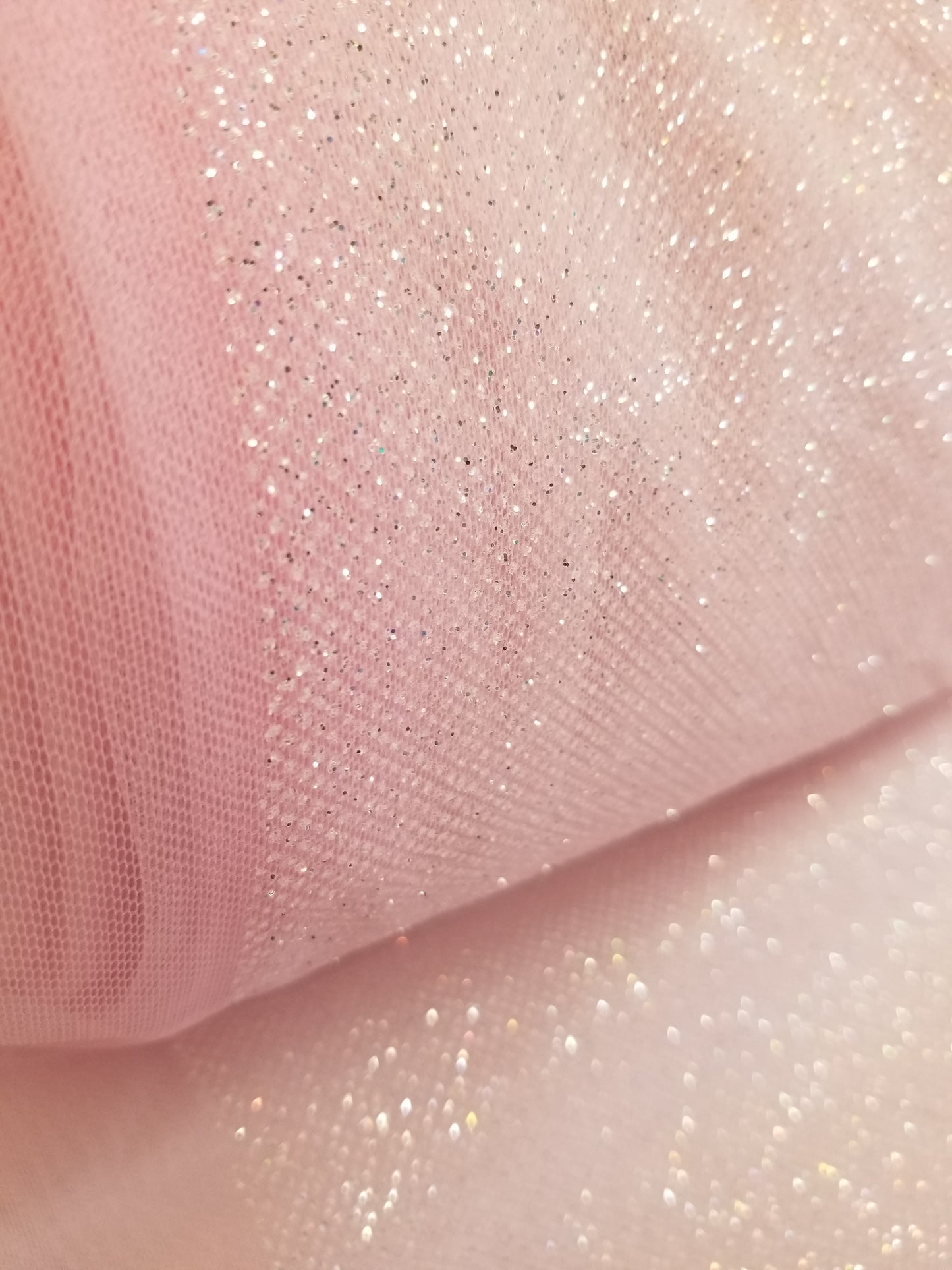 Pink Glitter Tulle Fabric by the Yard, Wholesale Sparkle Mesh, Shimmer Fabric for Wedding Gown, Decor, Backdrop etc.