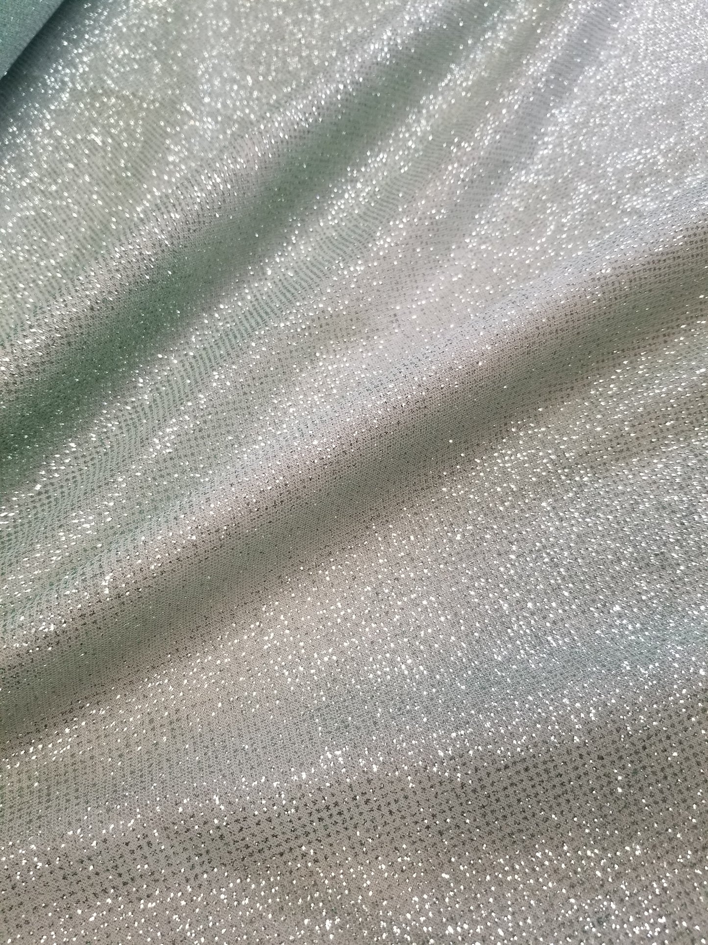 Mint Green Glitter Tulle Fabric by the Yard, Wholesale Sparkle Mesh, Shimmer Fabric for Wedding Gown, Decor, Backdrop etc.