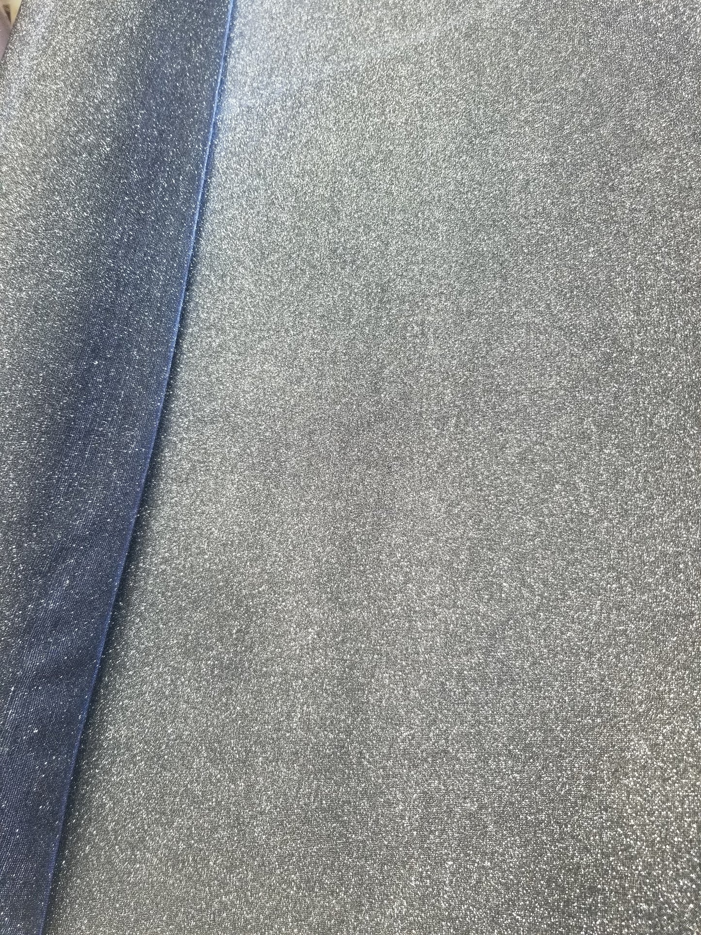 2 Tone Glitter Blue Silver Deluxe Nylon Spandex Lurex Fabric