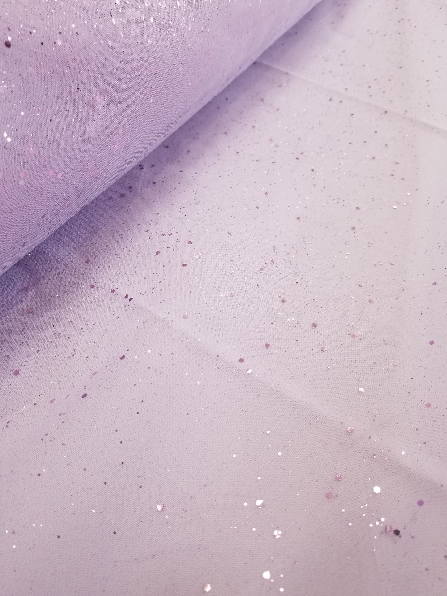 Lavender Glitter Tulle Fabric by the Yard, Wholesale Sparkle Mesh, Shimmer Fabric for Wedding Gown, Decor, Backdrop etc.