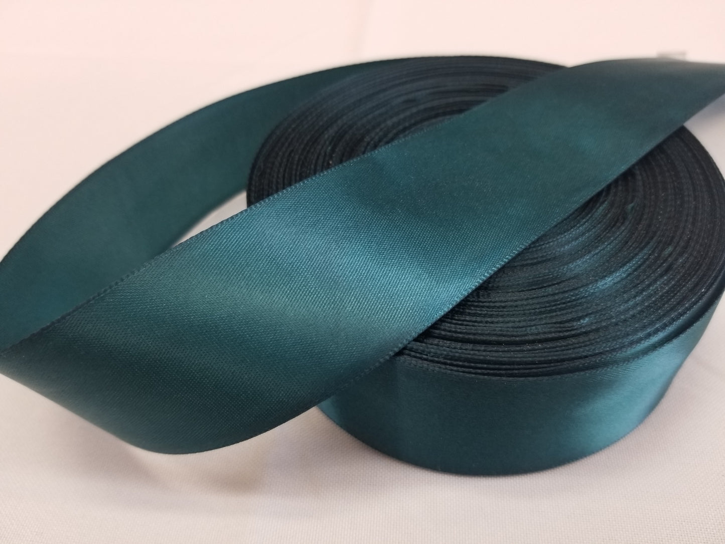 Teal Double Faced Satin Ribbon, 1-1/2-inch, 50 yard per roll