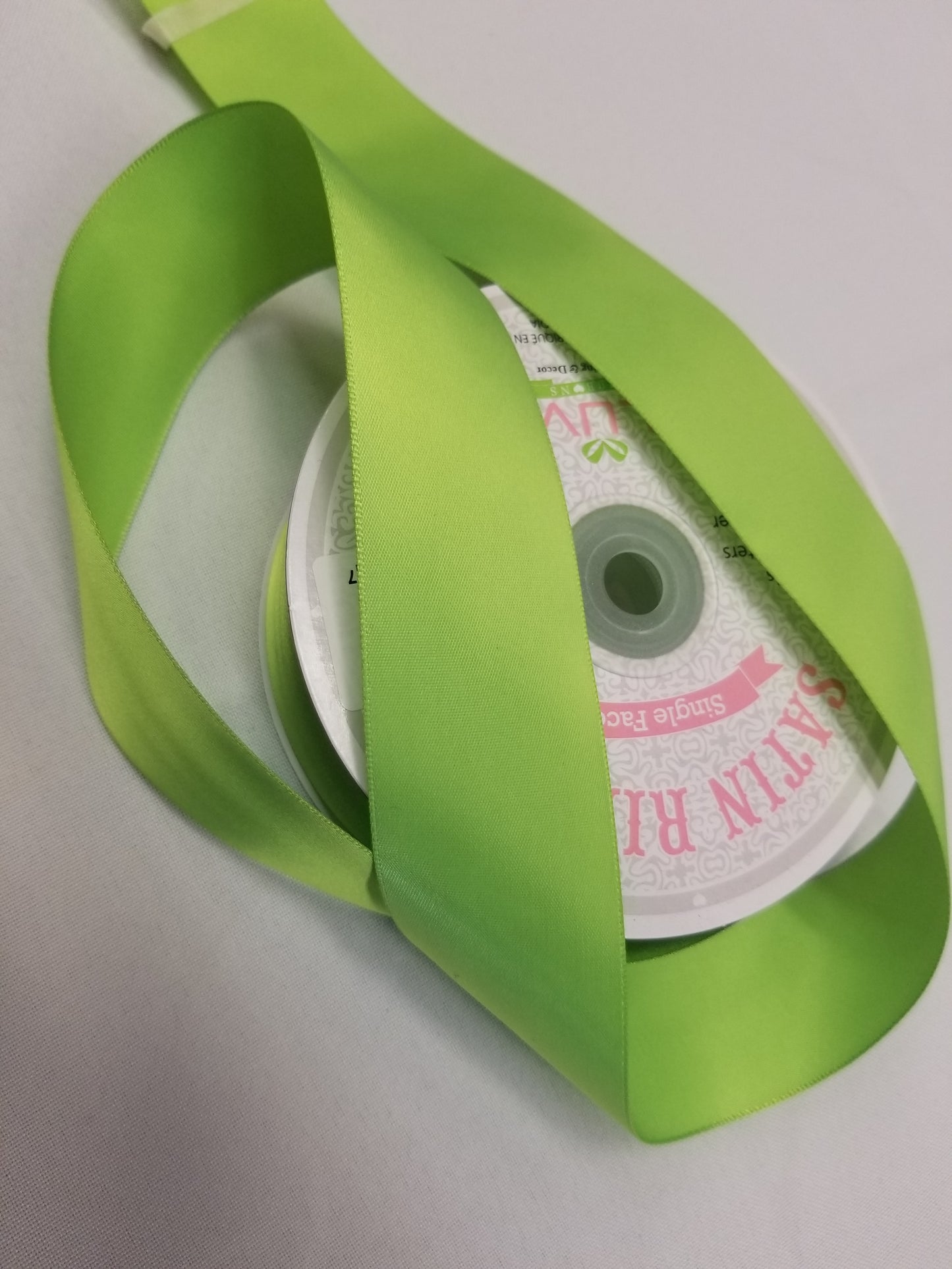 Lime Green Double Faced Satin Ribbon, 1-1/2-inch, 50 yard per roll