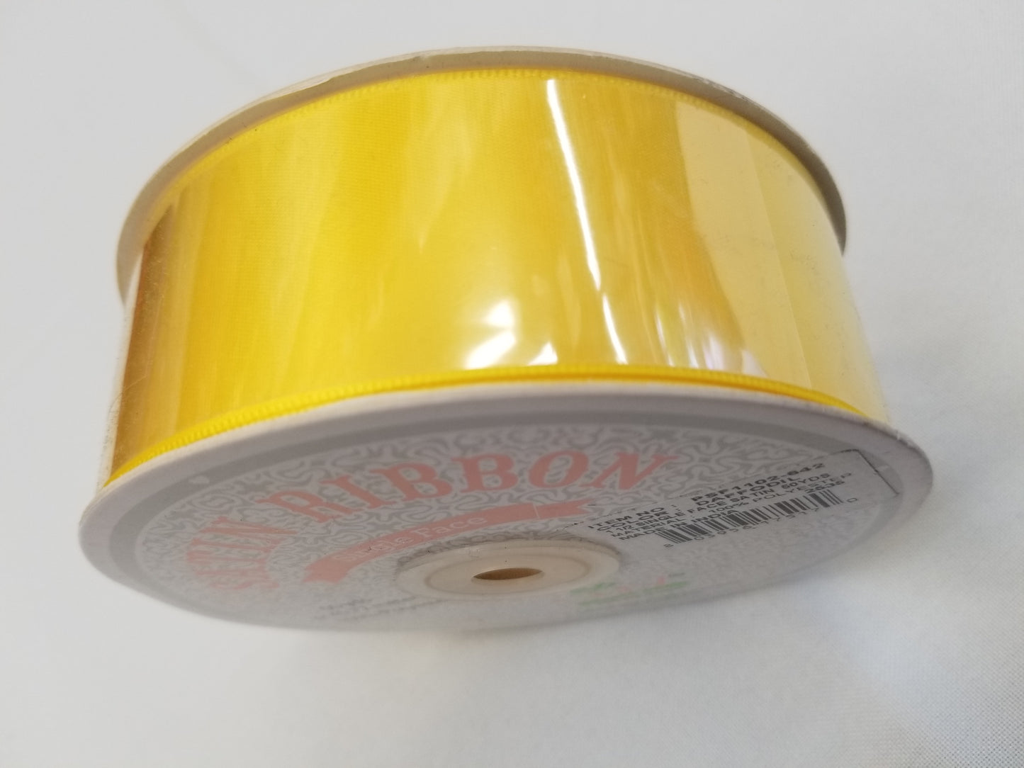 Yellow Double Faced Satin Ribbon, 1-1/2-inch, 50 yard per roll