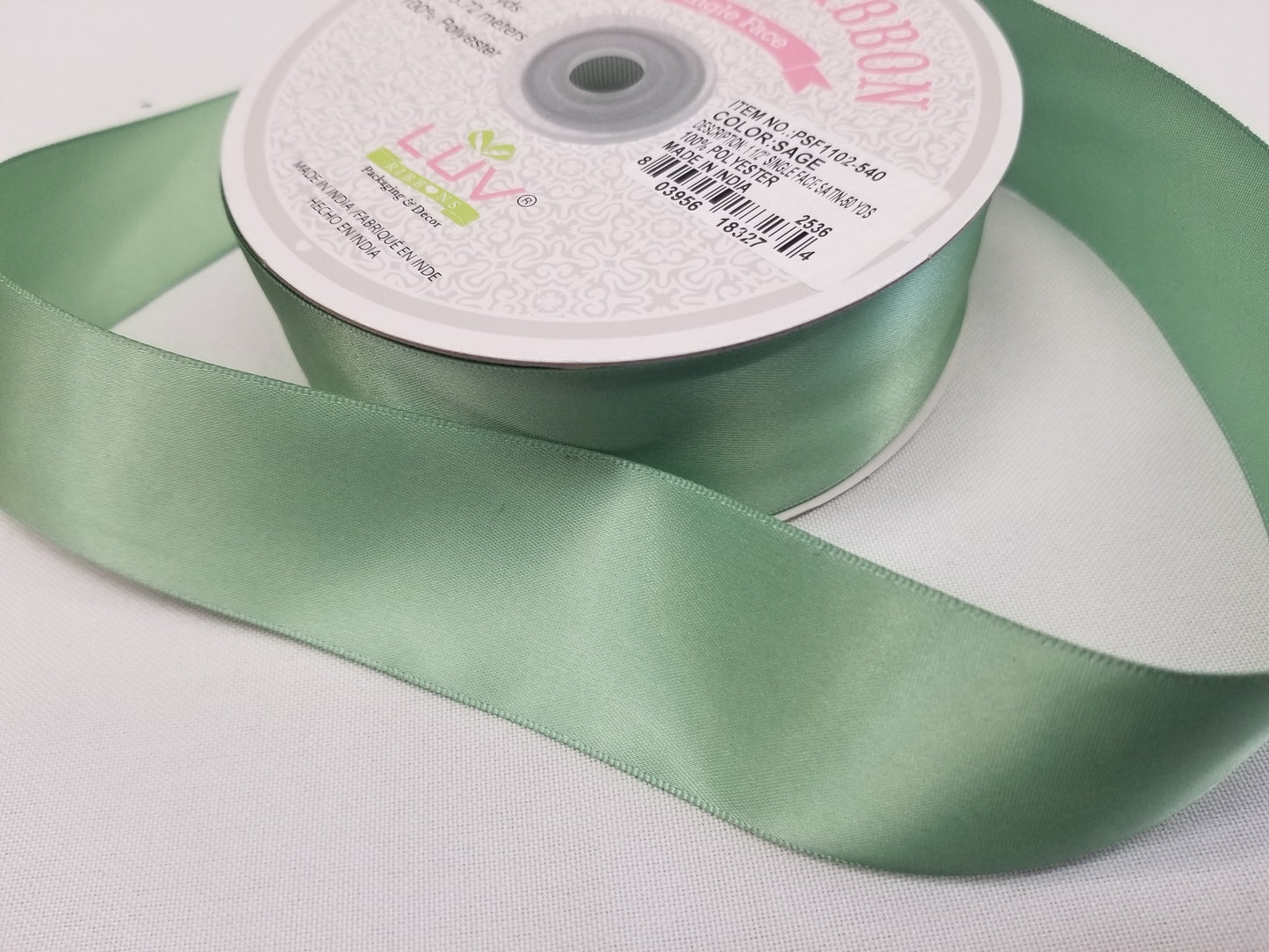 Mint Double Faced Satin Ribbon, 1-1/2-inch, 50 yard per roll