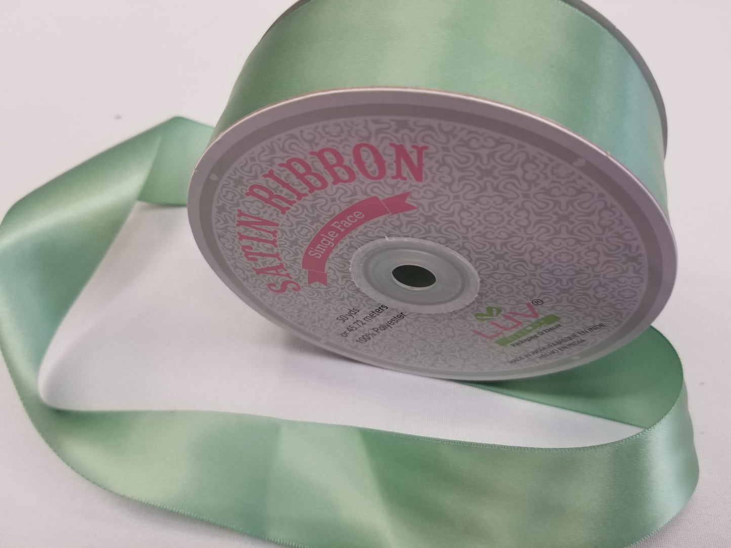 Mint Double Faced Satin Ribbon, 1-1/2-inch, 50 yard per roll