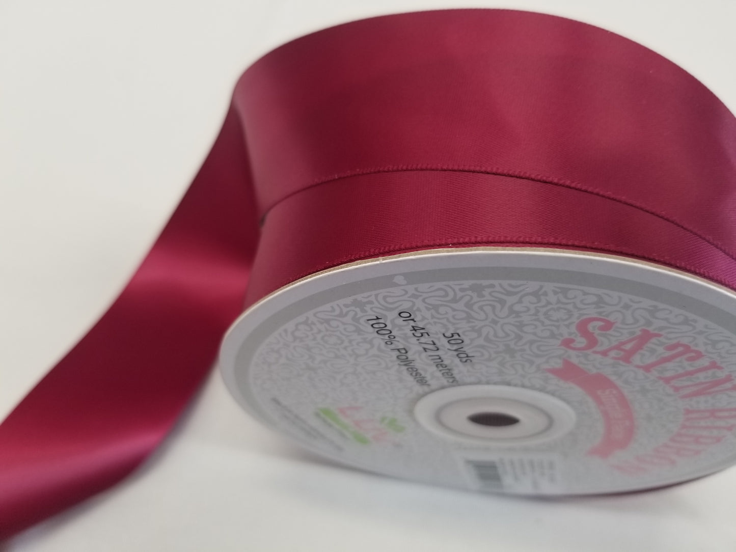 Magenta Double Faced Satin Ribbon, 1-1/2-inch, 50 yard per roll