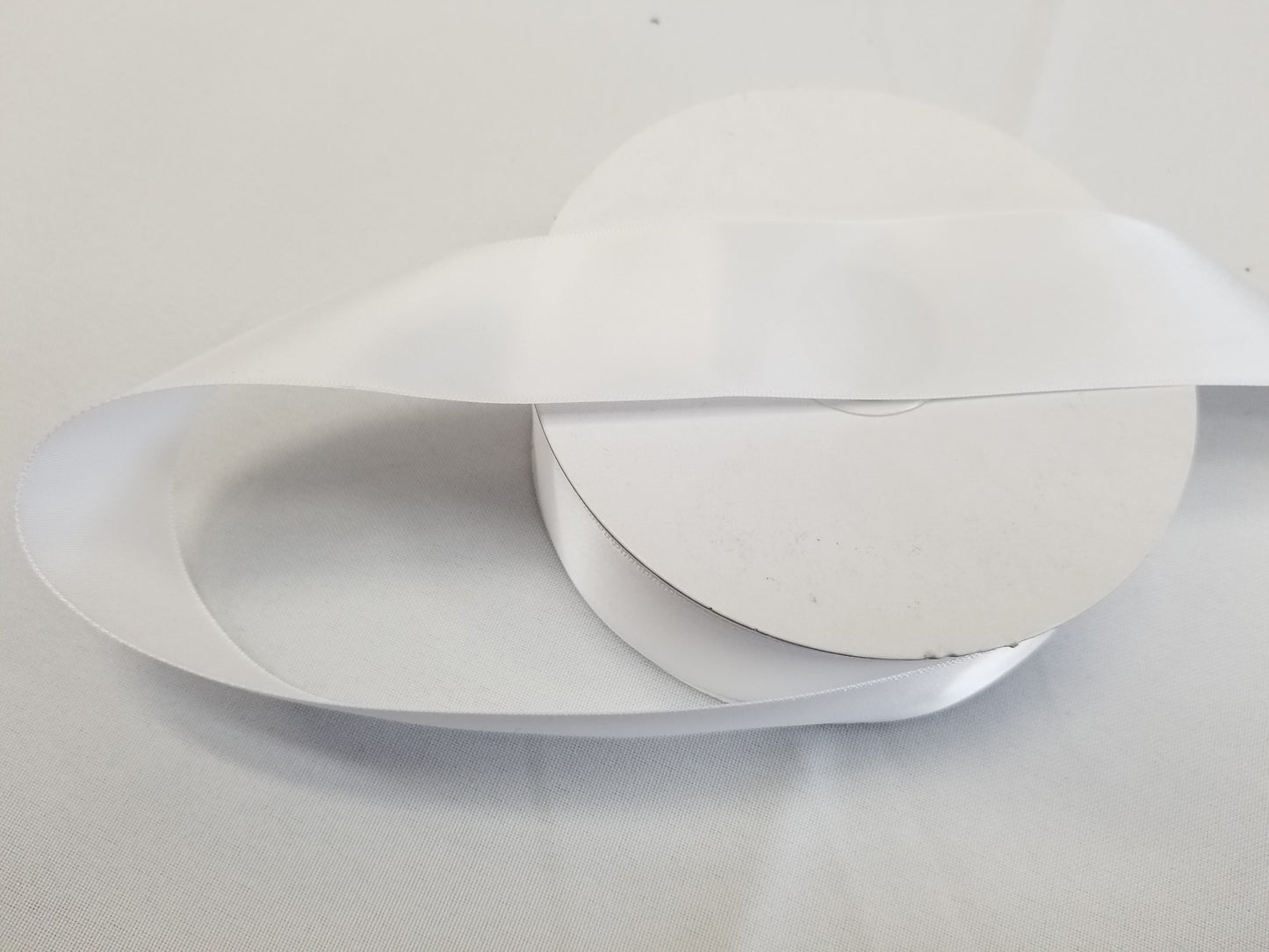 White Double Faced Satin Ribbon, 1-1/2-inch, 50 yard per roll