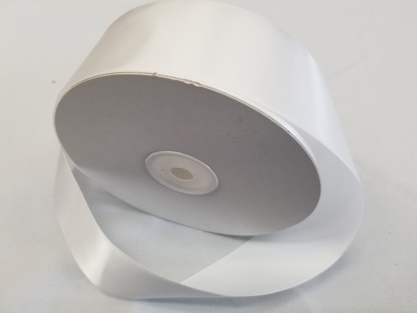 White Double Faced Satin Ribbon, 1-1/2-inch, 50 yard per roll