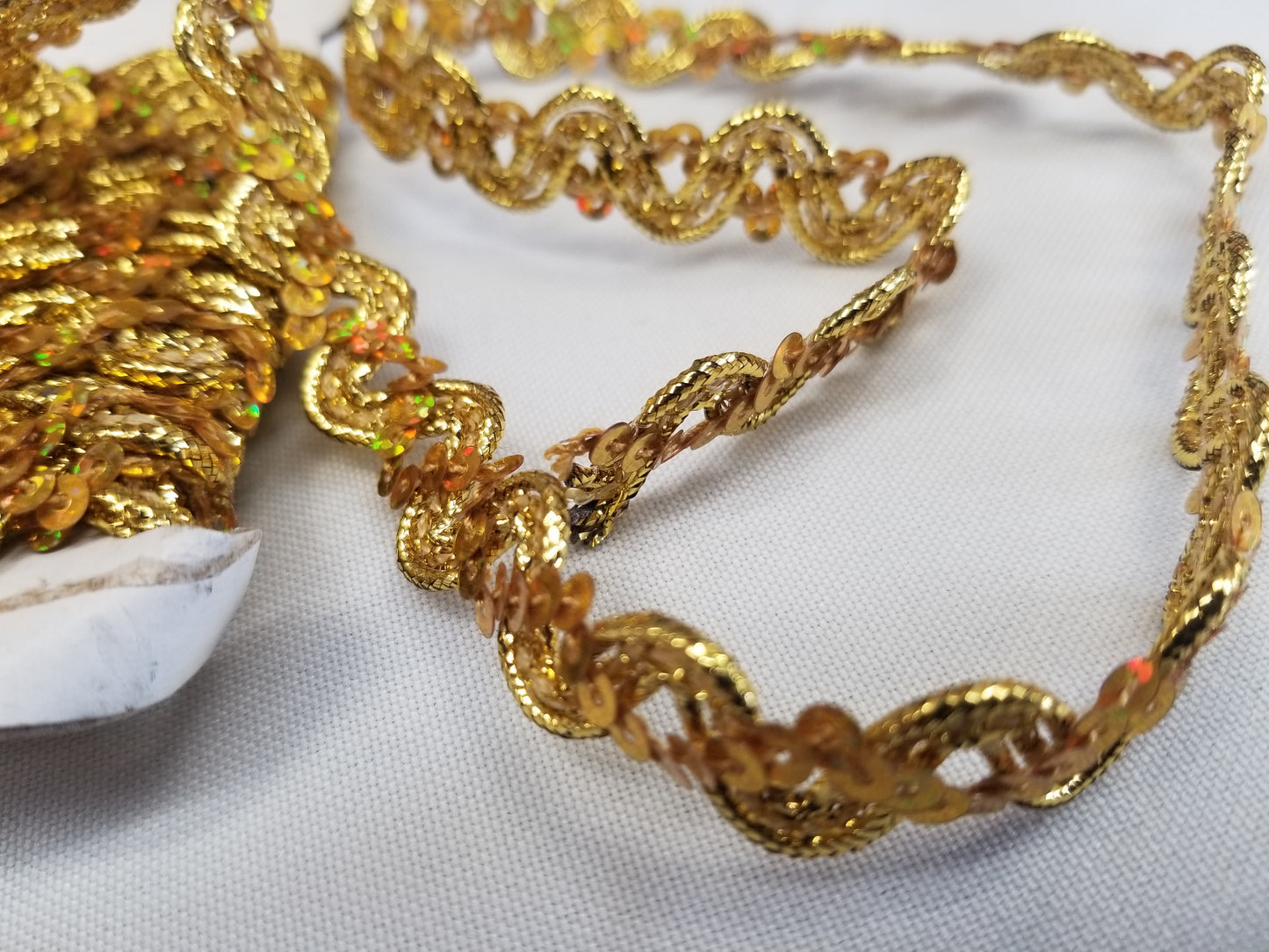 Gold ribbon braid 10mm | 20mm, gold metallic thread braid, gold embroidery trim, Moroccan Sfifa, lace, ethnic vintage haberdashery 15 yards