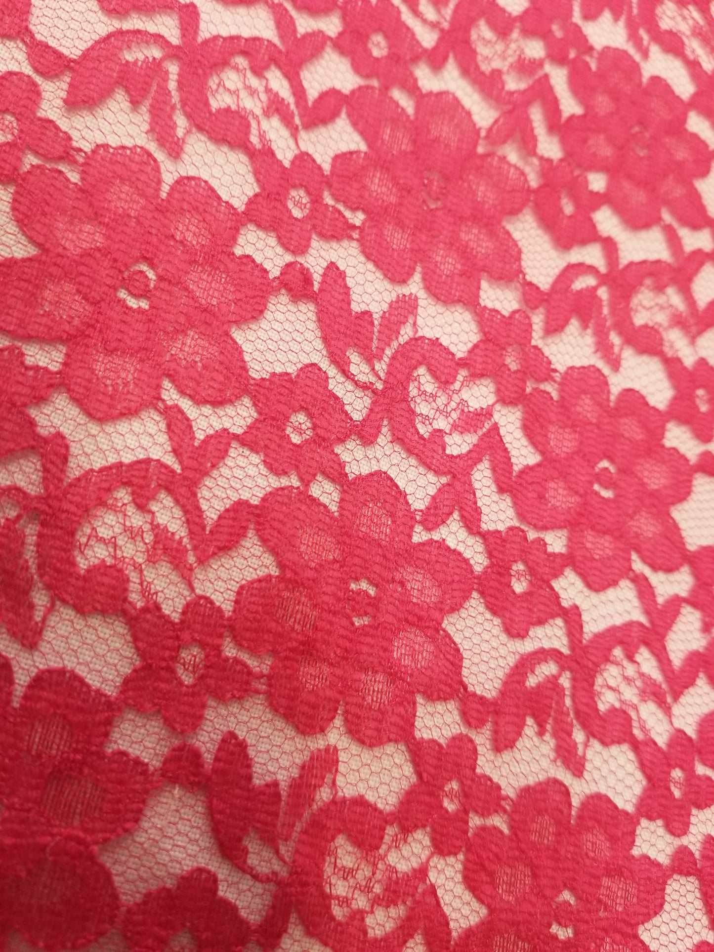 Fuschia 58/60" Raschel lace fabric Sold by the Yard