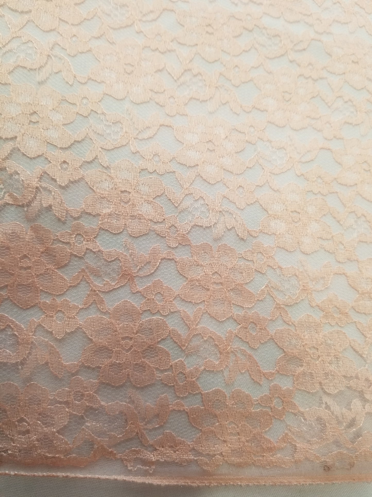 Peach 58/60" Raschel lace fabric Sold by the Yard