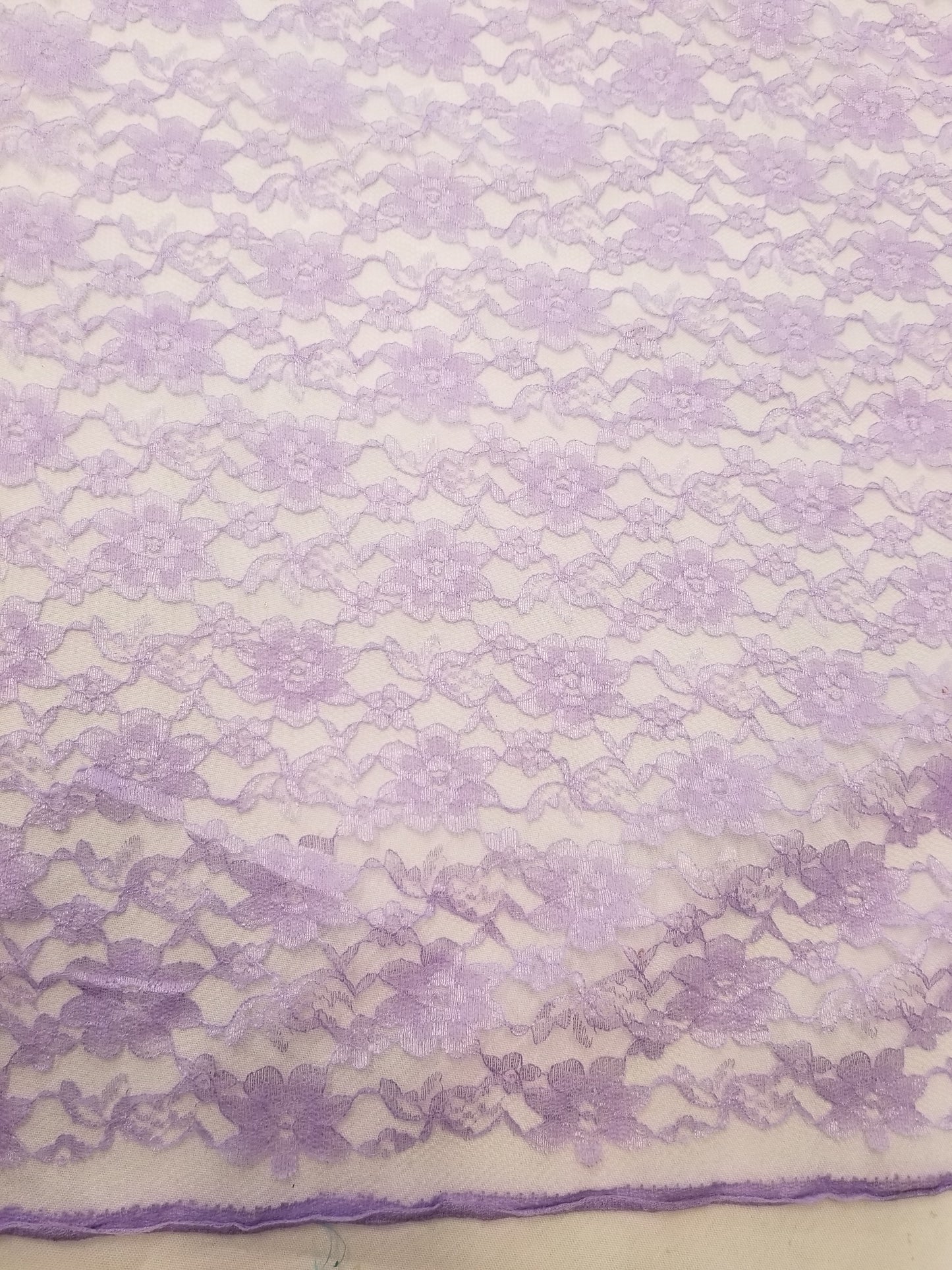 Lavender 58/60" Raschel lace fabric Sold by the Yard