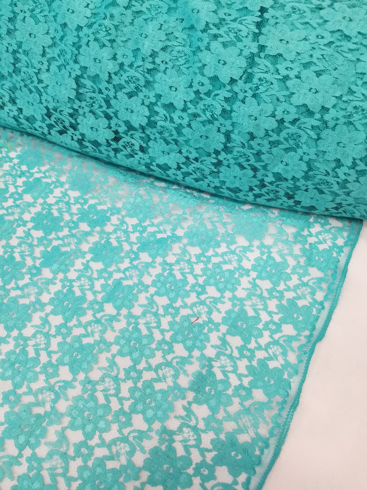 Mint Green 58/60" Raschel lace fabric Sold by the Yard