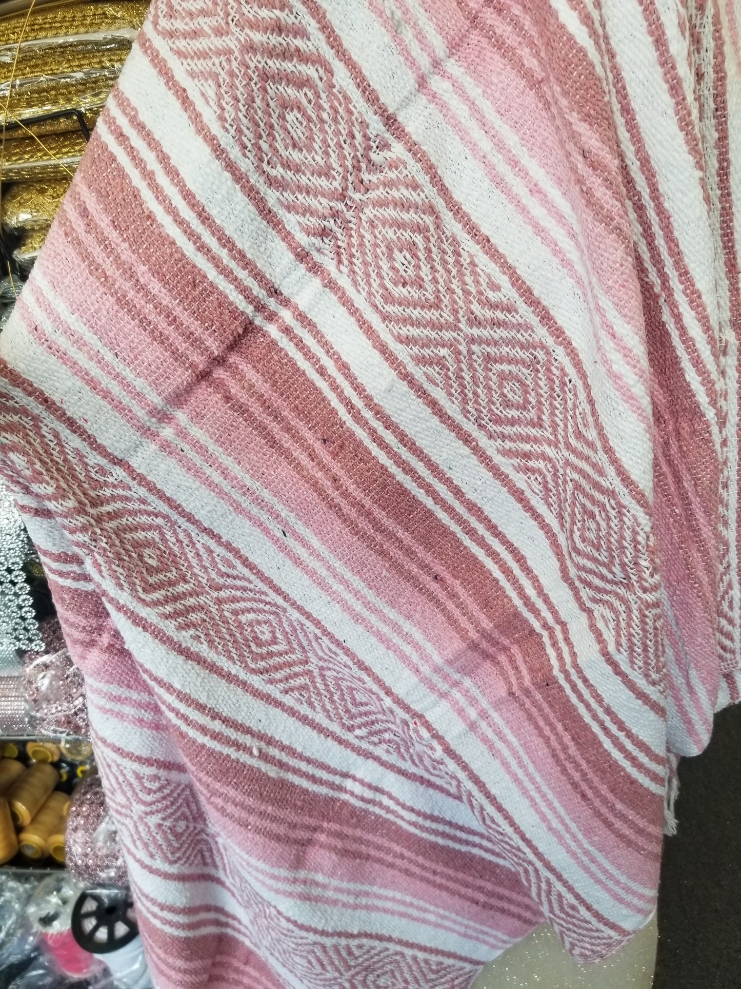 New Authentic Serape 102" x 63" Throw , Mexican Blanket, 1970s Mexican Textile, Serape Blanket, 1970s Blanket, Southwestern Decor