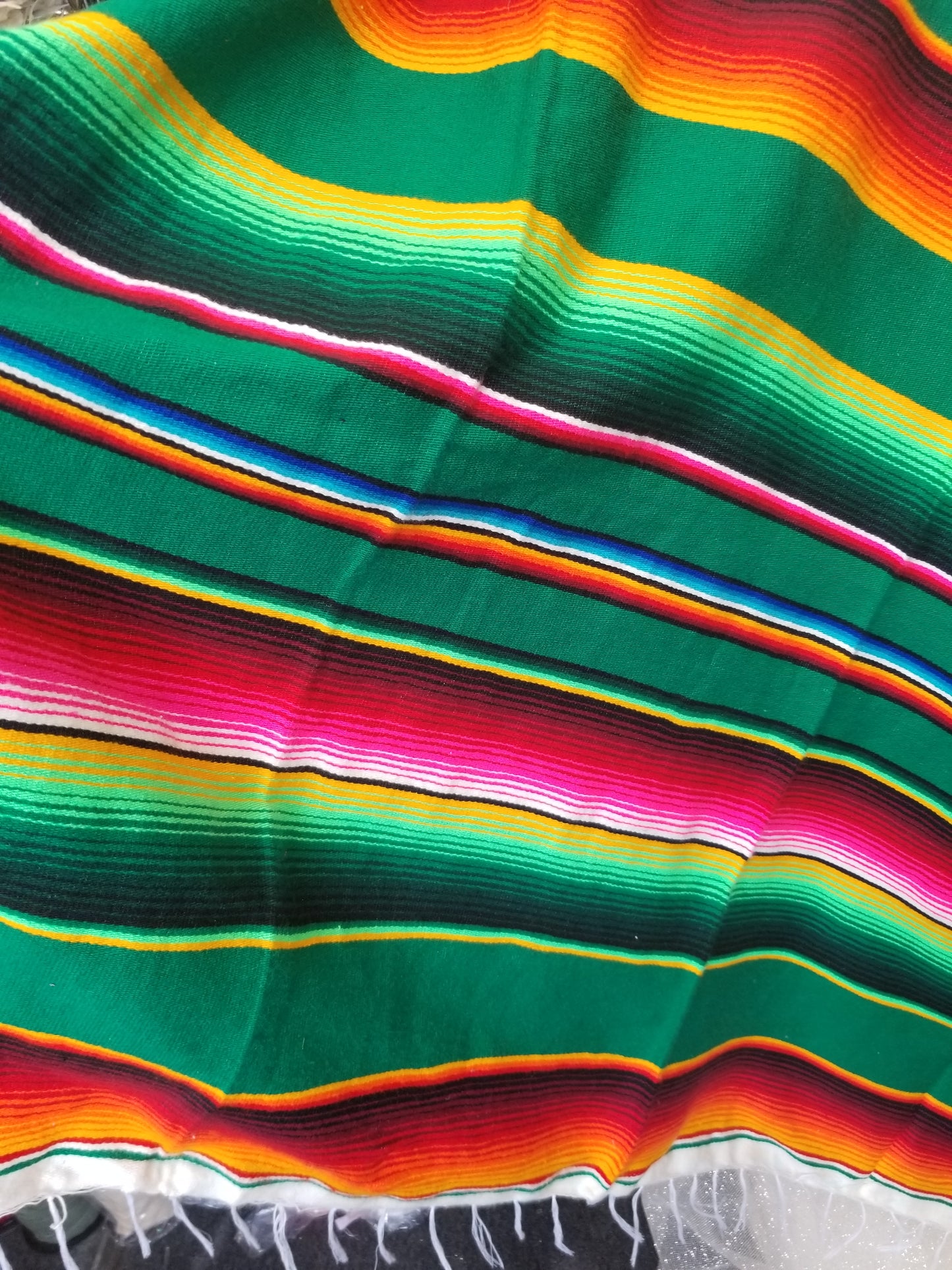 New Authentic Serape 102" x 63" Throw , Mexican Blanket, 1970s Mexican Textile, Serape Blanket, 1970s Blanket, Southwestern Decor