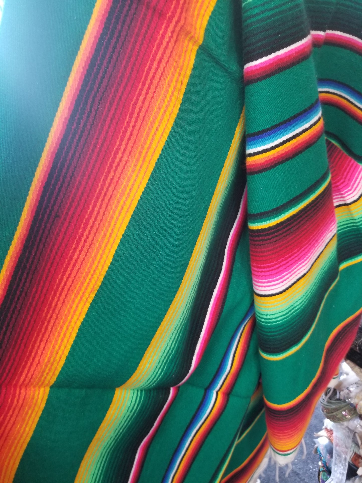 New Authentic Serape 102" x 63" Throw , Mexican Blanket, 1970s Mexican Textile, Serape Blanket, 1970s Blanket, Southwestern Decor