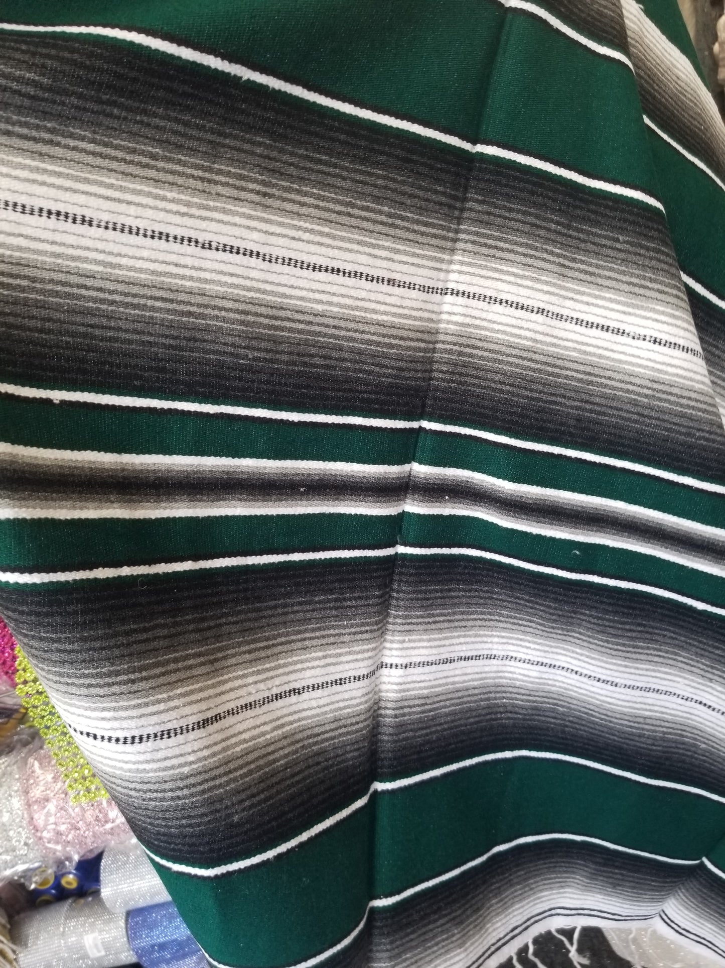 New Authentic Serape 102" x 63" Throw , Mexican Blanket, 1970s Mexican Textile, Serape Blanket, 1970s Blanket, Southwestern Decor