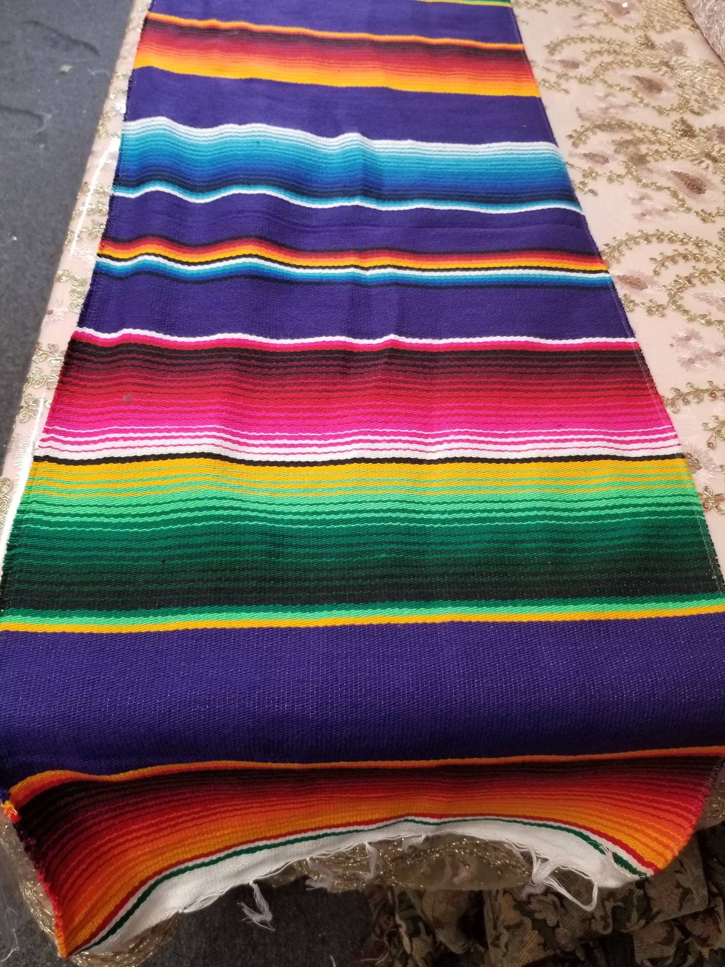 New Authentic Serape 14" Wide by 84" Long - Cinco de Mayo Mexican Serape Cotton Table Runner