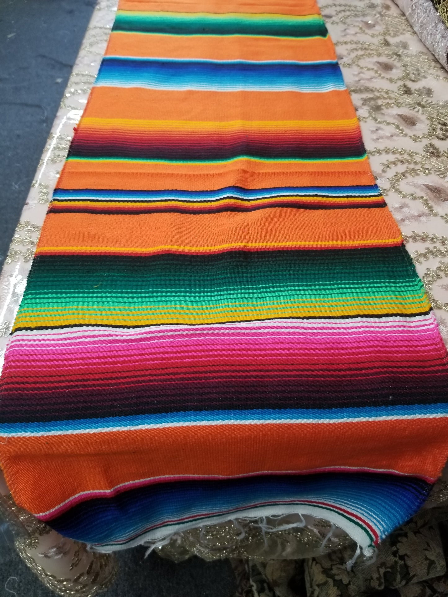 New Authentic Serape 14" Wide by 84" Long - Cinco de Mayo Mexican Serape Cotton Table Runner
