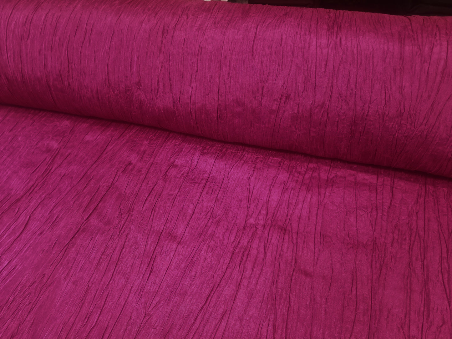 Crushed Taffeta Fabric - Magenta - 54" Width Sold by The Yard Creased Clothing Decorations Crafts