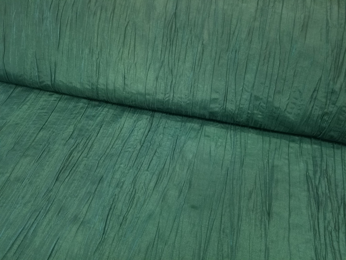 Crushed Taffeta Fabric - Hunter Green - 54" Width Sold by The Yard Creased Clothing Decorations Crafts
