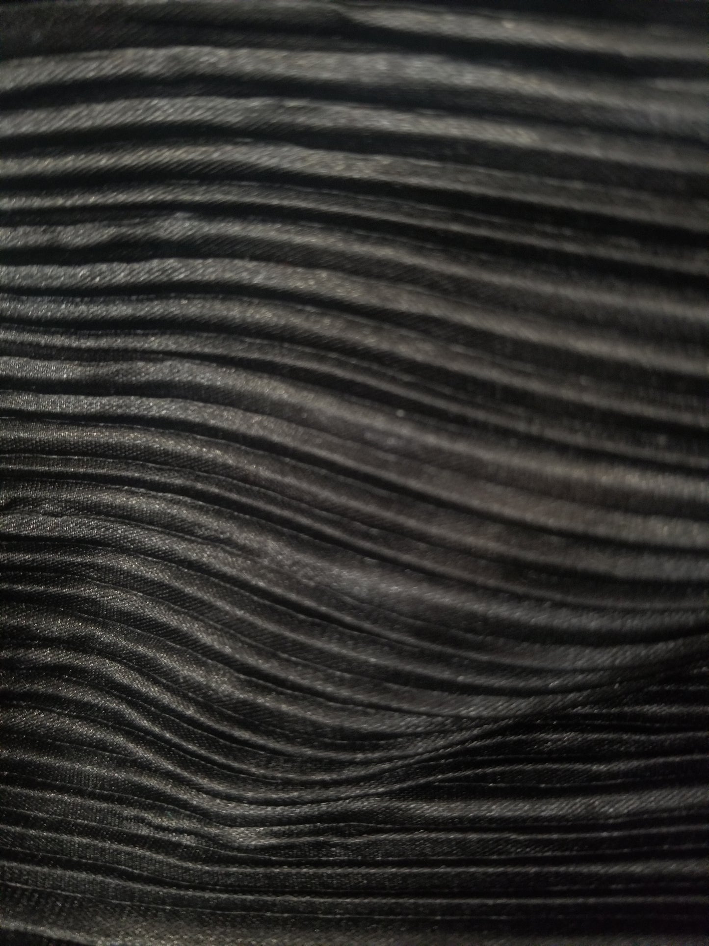 New Pure Black Satin Pleated fabric sold by yard (60 ”width) Small Pleated Satin Fabric