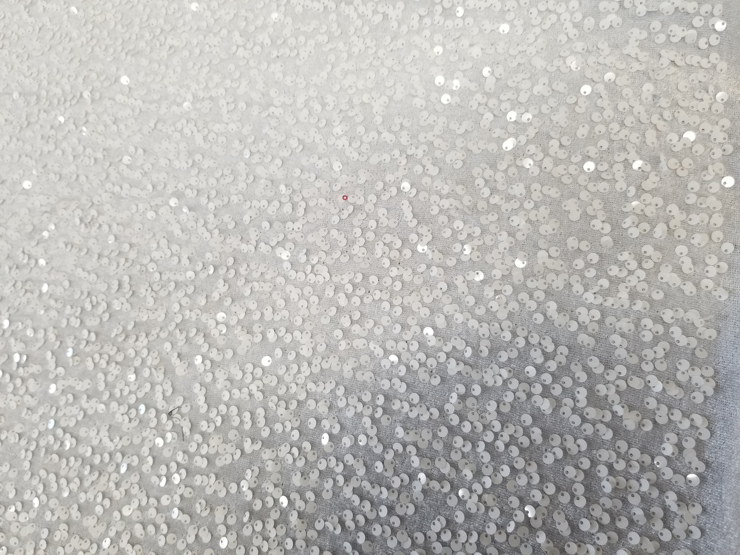 White Sequins Embroidered Stretch Velvet Prom Couture Fabric - Sold By The Yard