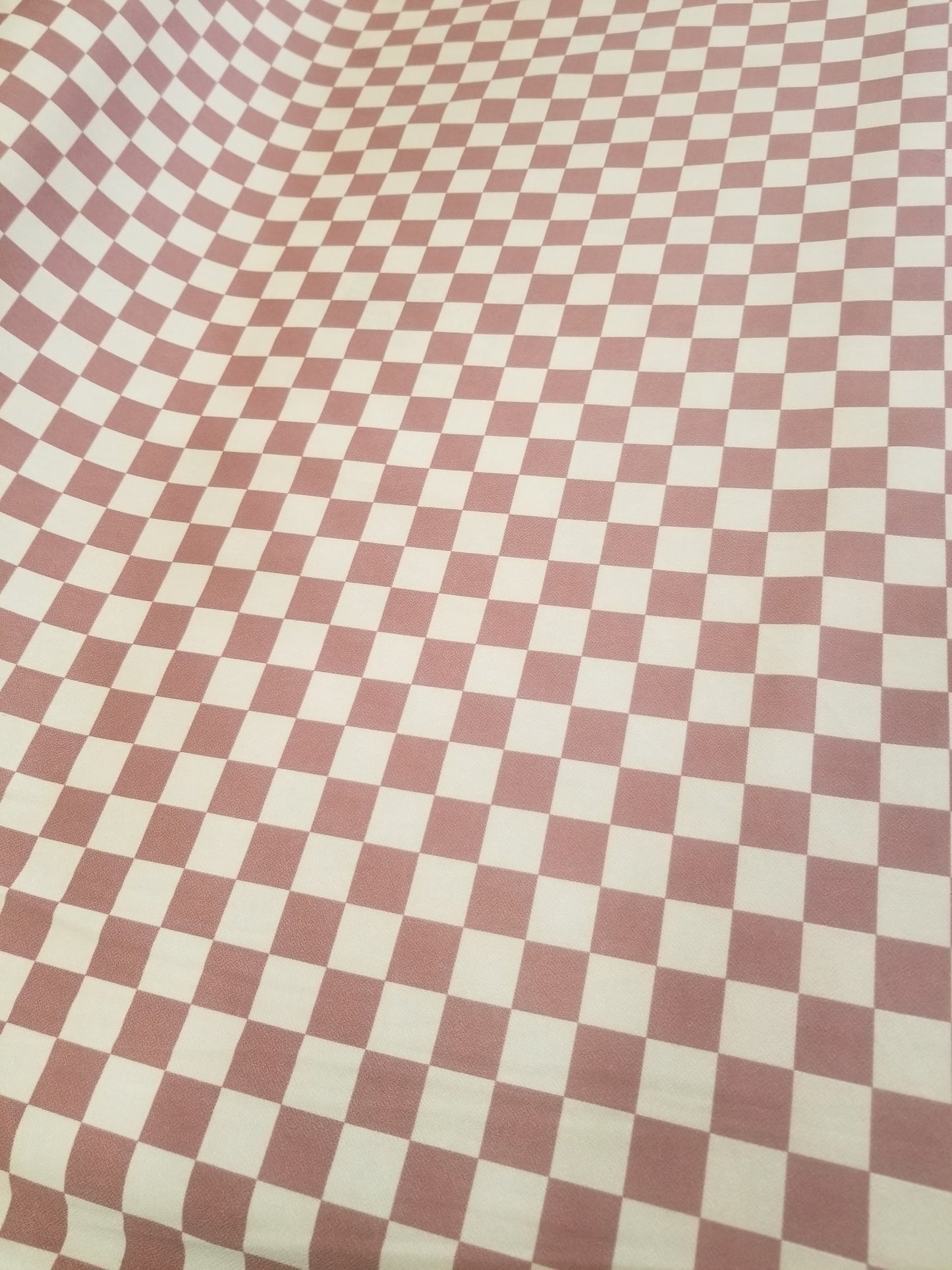 DTY Brushed Knit Fabric, 2/3-inch Square Print Fabric, Fabric by the Yards, Soft Jersey Fabric,Stretch Jersey knit