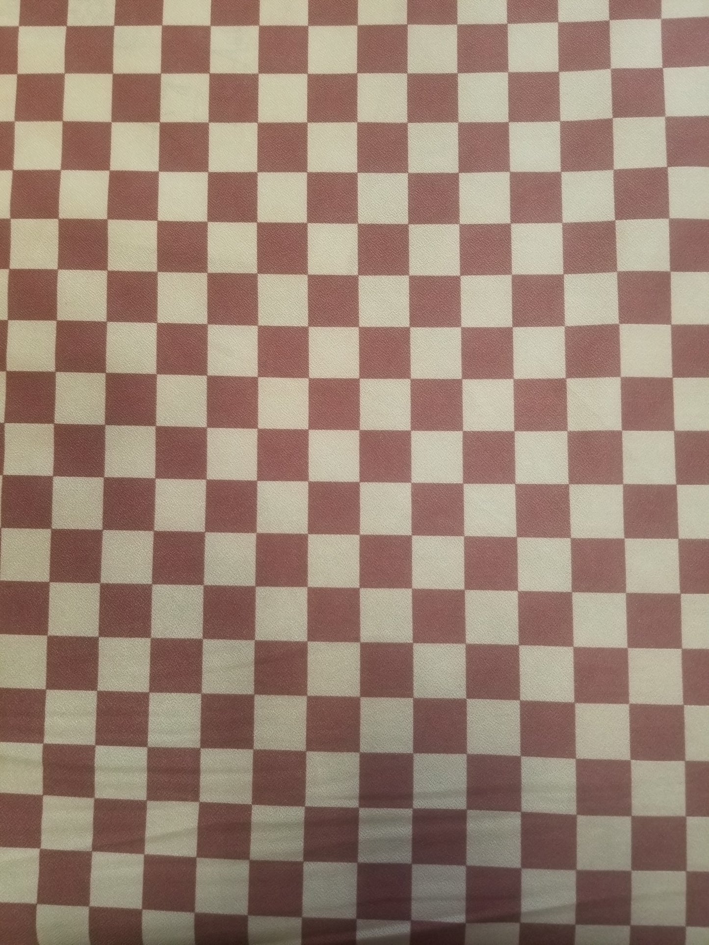 DTY Brushed Knit Fabric, 2/3-inch Square Print Fabric, Fabric by the Yards, Soft Jersey Fabric,Stretch Jersey knit