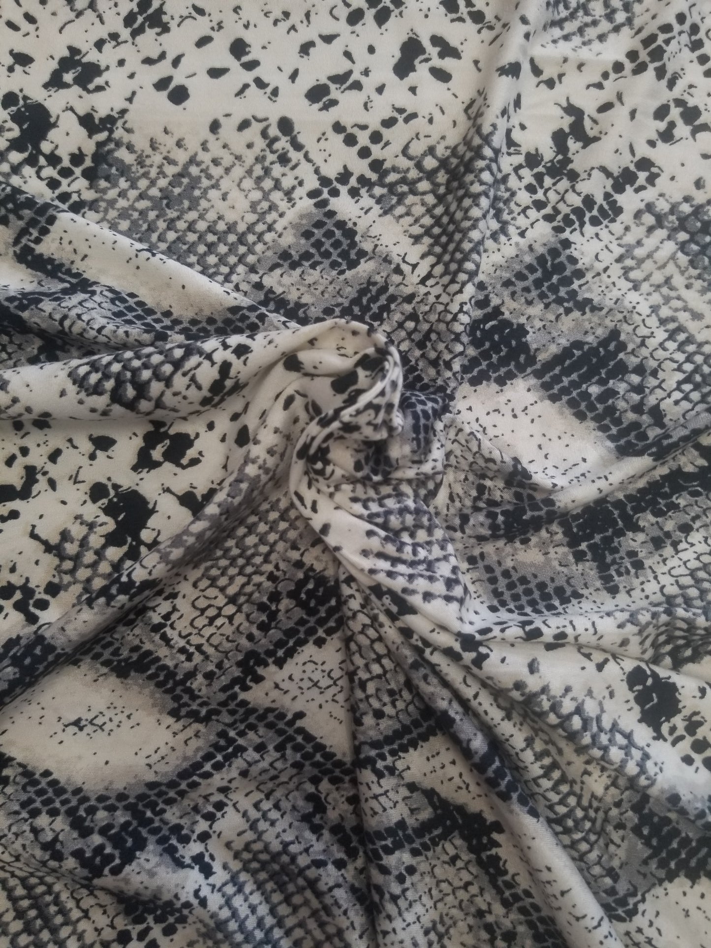 Snake Prints DTY Brushed Knit Fabric, Fabric by the Yards, Soft Jersey Fabric, Stretch Jersey knit