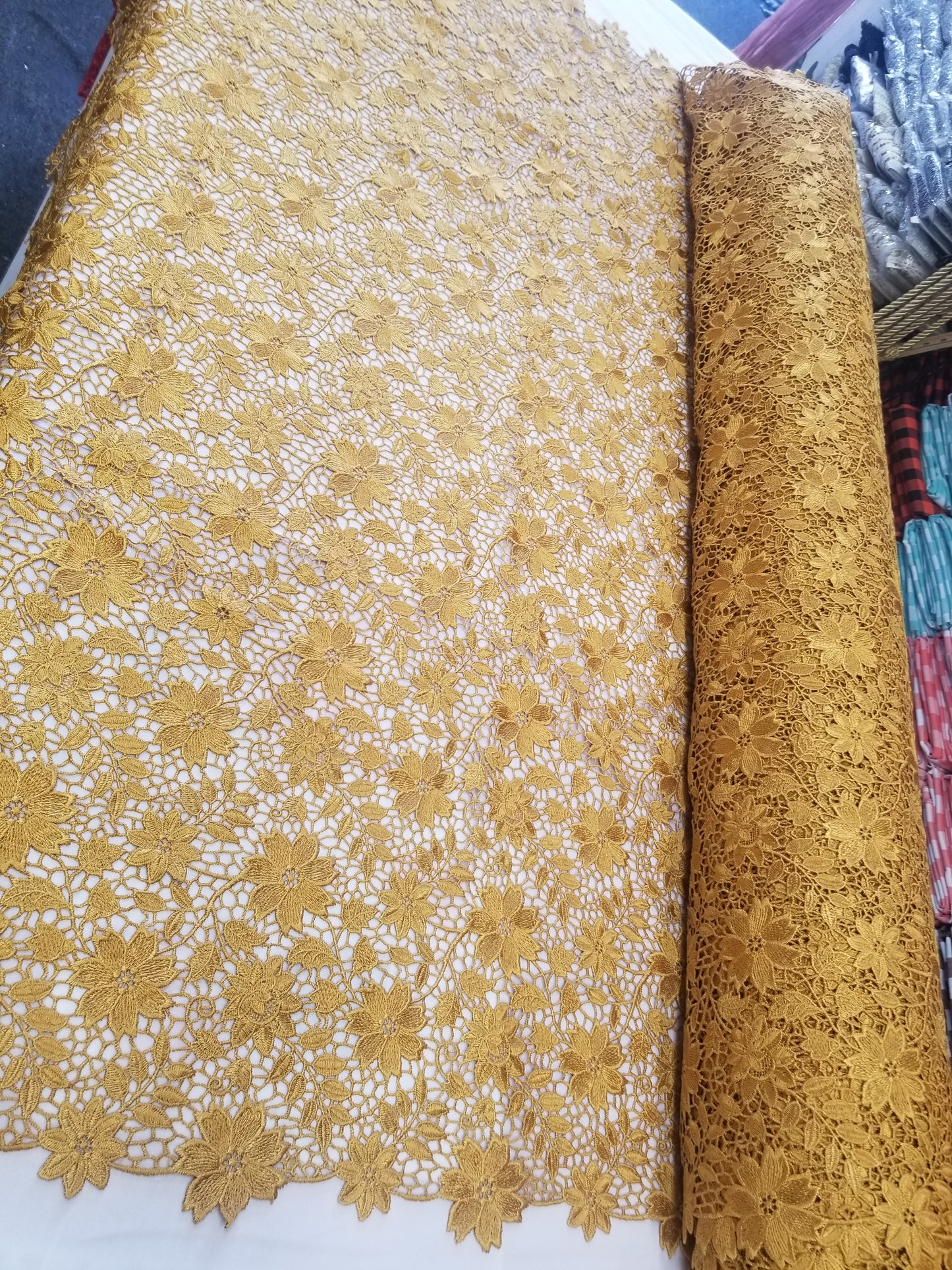 French Guipure Gold Lace for Bridal, Wedding, Special Occasion By The Yard