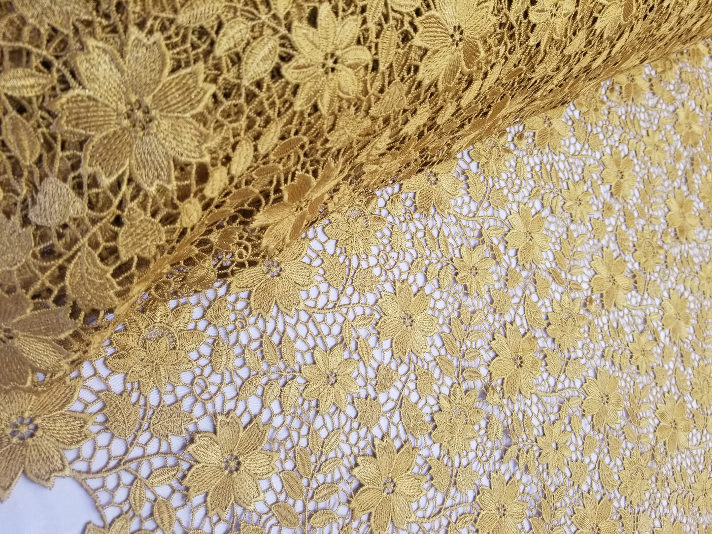 French Guipure Gold Lace for Bridal, Wedding, Special Occasion By The Yard