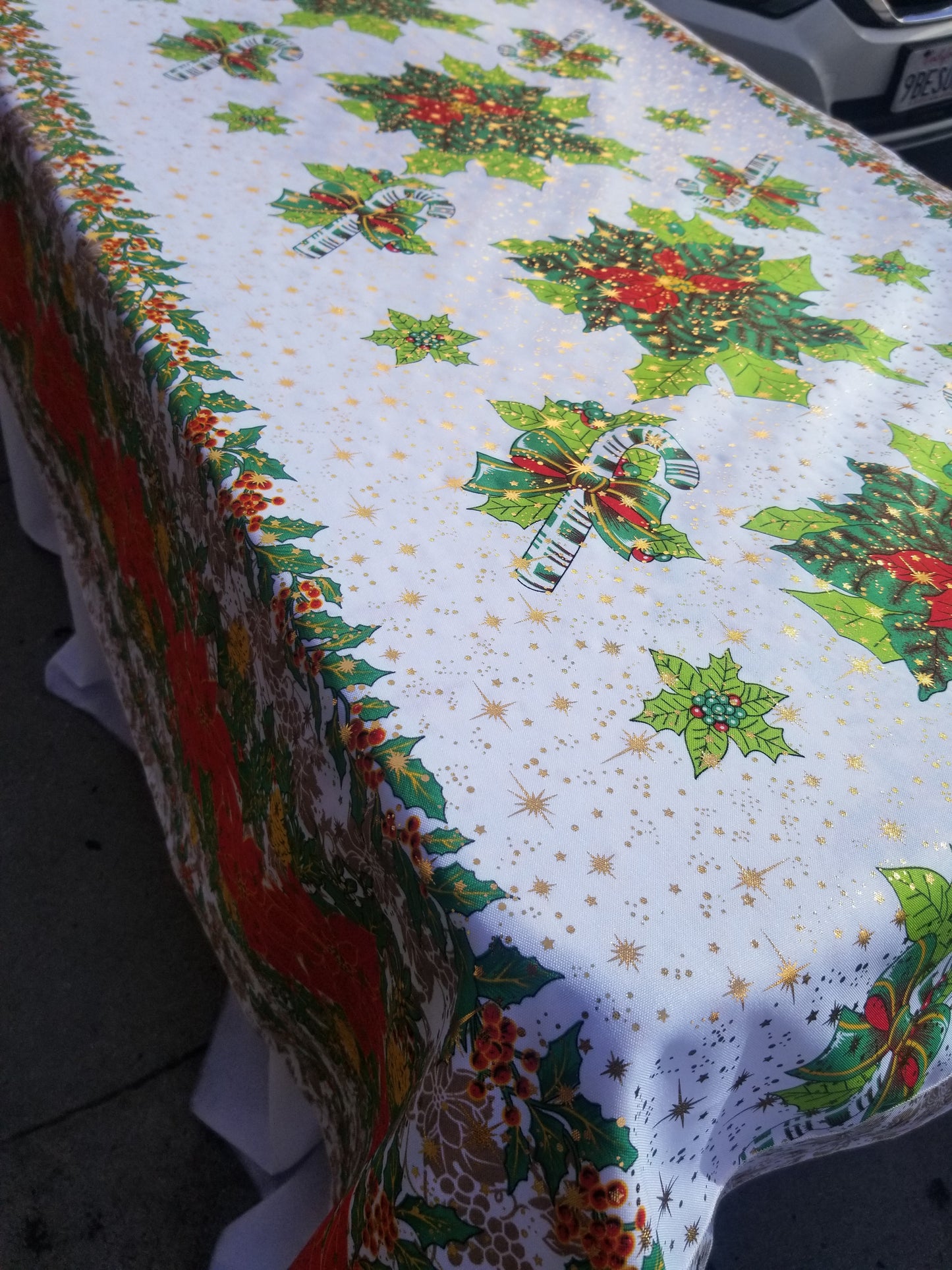 Elegant Christmas Tablecloth - Winter Wonderland Scene - Vintage Style Festive Decor with Tassels - Perfect Christmas Gift