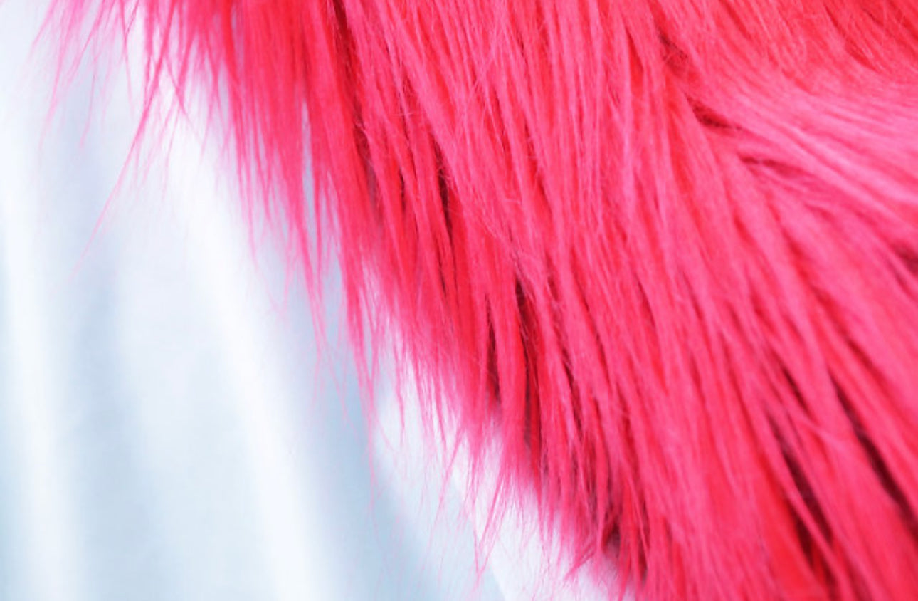 Faux Fur - Red” Sold By Yard