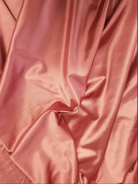 Dusty Rose Nylon Spandex Milliskin, Blush 4 Way Stretch Fabric for Dress, Activewear, Dancewear, Sportswear, Rust Shiny Spandex Fabric