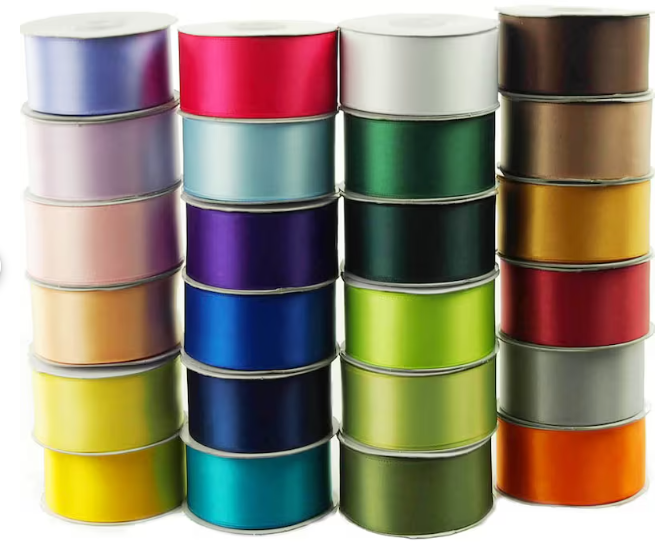 Yellow Double Faced Satin Ribbon, 1-1/2-inch, 50 yard per roll