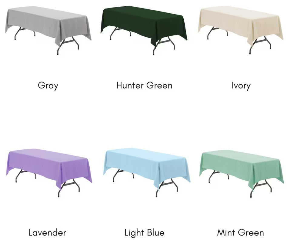 Assorted Polyester 60 x 102 inch Rectangular Tablecloths | Wedding Tablecloth, Catering Tablecloth